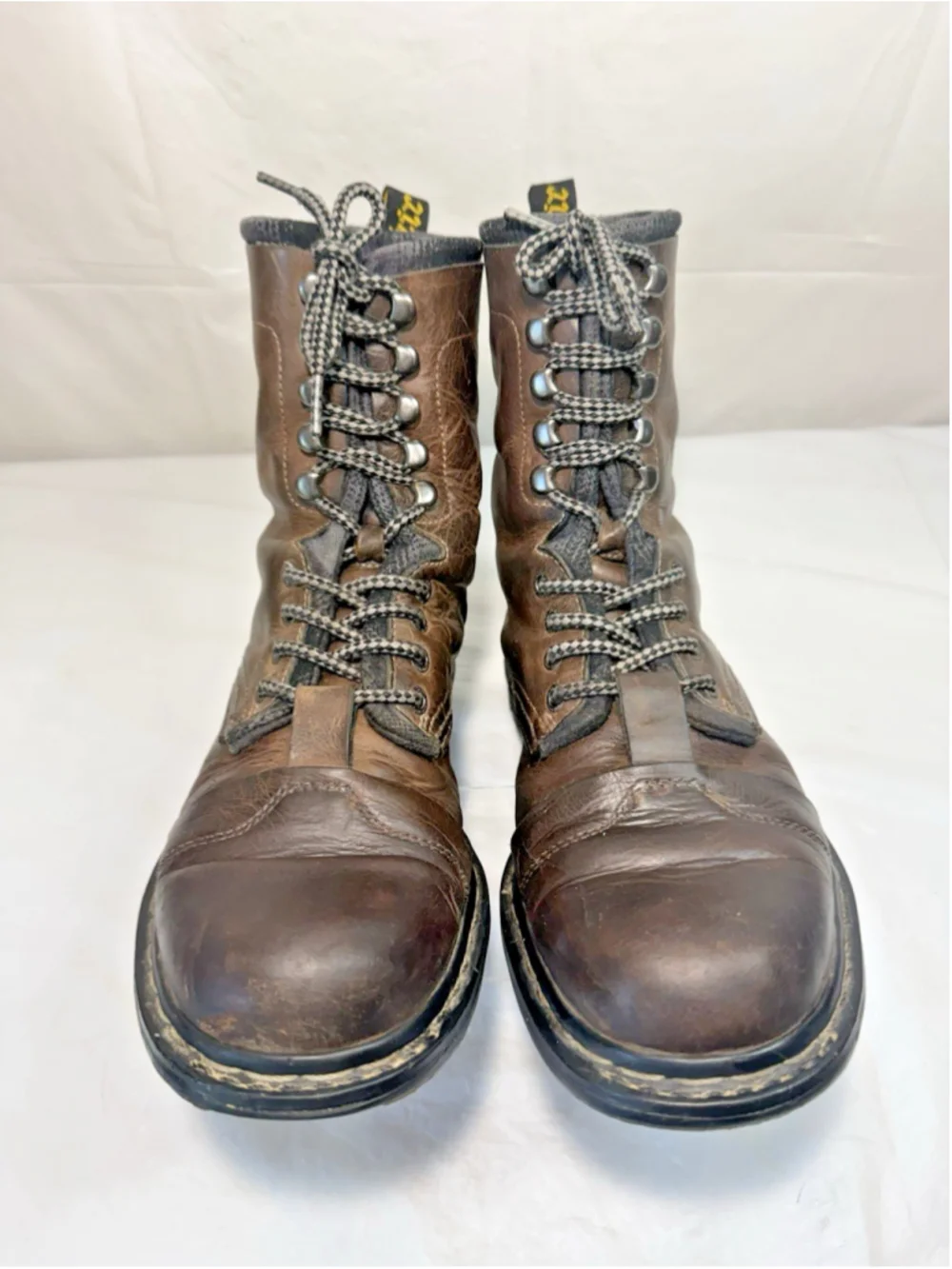 Doctor Martin Brown Leather Lace Up Crazy Bomb BOOT MENS SIZE 9.5 vintage